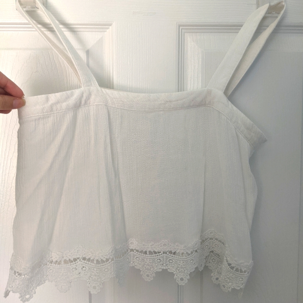 White lace crop top